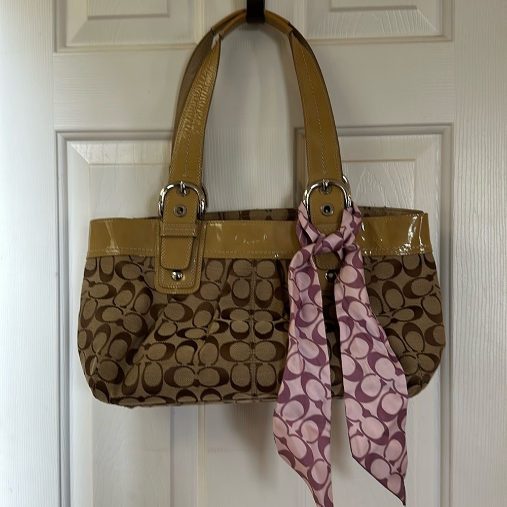 Coach Signature SoHo Pleated Bag F13742 and wallet.